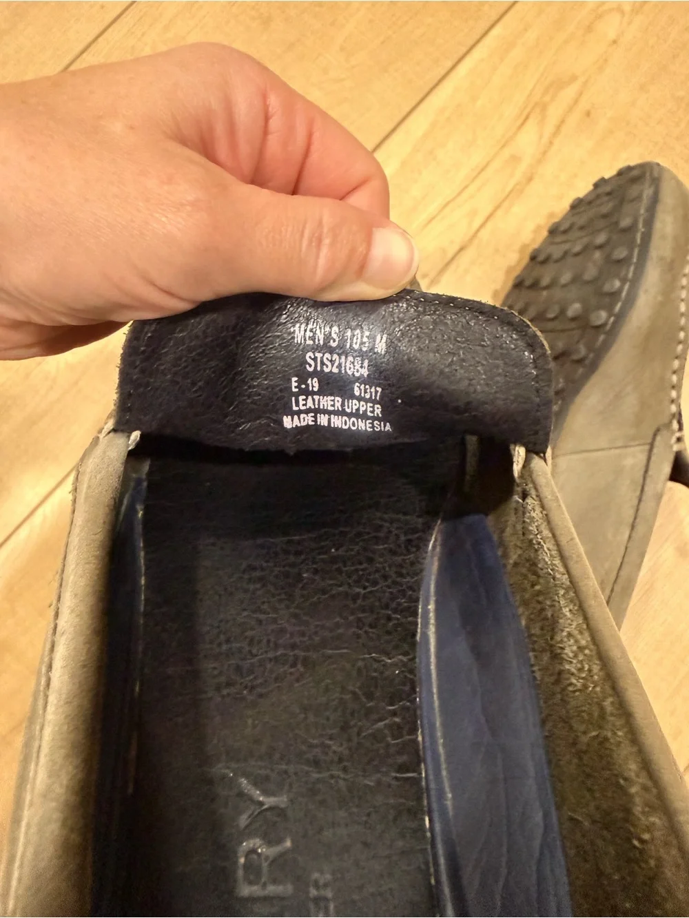 Sperry Men’s Leather Boat Shoes Loafers Slip On Gray 10.5